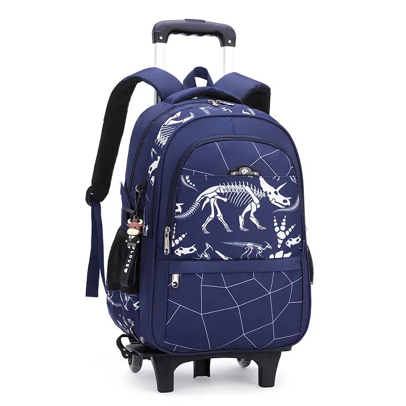Schulrucksack für Kinder Jungen mit Rollen Tasche Schülerrucksack Trolley Schultasche mit Rädern Rollendes Gepäck Buchtasche