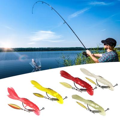 Shrimp Soft Bait Fishing Lure with Sharp Hooks Realistic Looking Vibrant Color Streamlined Artificial Lure Fake Bait