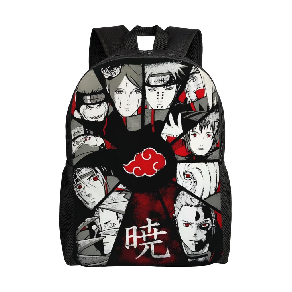 3D Printing N-Narutoes Akatsukis Backpack for Girls Boys Anime College School Travel Bags Men Women Bookbag Fits 15 Inch Laptop
