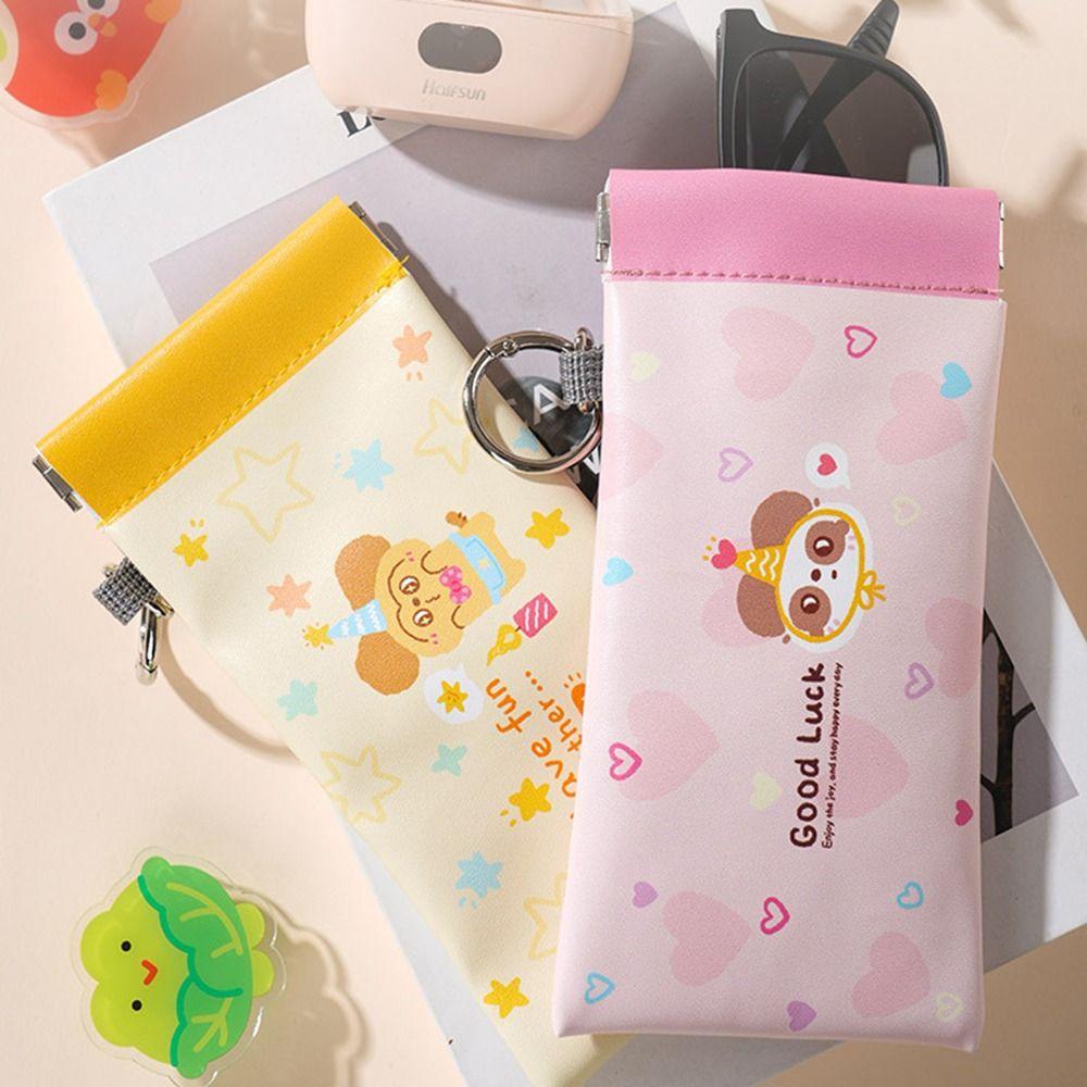 PU Leather Reading Glasses Bag Cartoon Eyewear Storage Bags Sun Glasses Pouch  Eyewear Accessories
