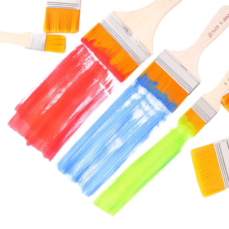 Children's Wooden Handle Nylon Bristle Brush No.1-12 for Oil Painting & BBQ