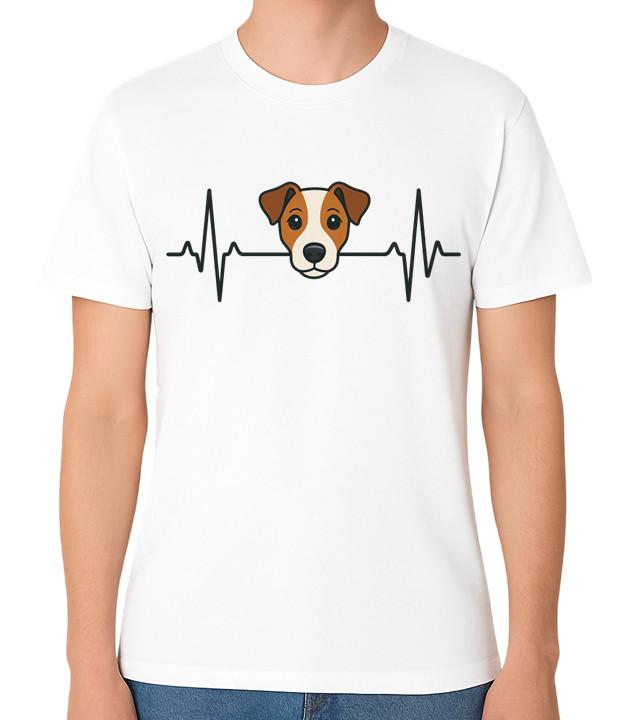 Jack Russell Dog Heartbeat T-Shirt Puppy Lover ECG Line Graphic Tee 3XL