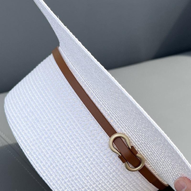Flat Top Straw Hat Women's Summer Seaside Beach Sunshade Sunscreen Hat Straw Top Hat