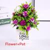 Artificial Rose Flower Letter Flower Pot Potted Plant For Living Office Room