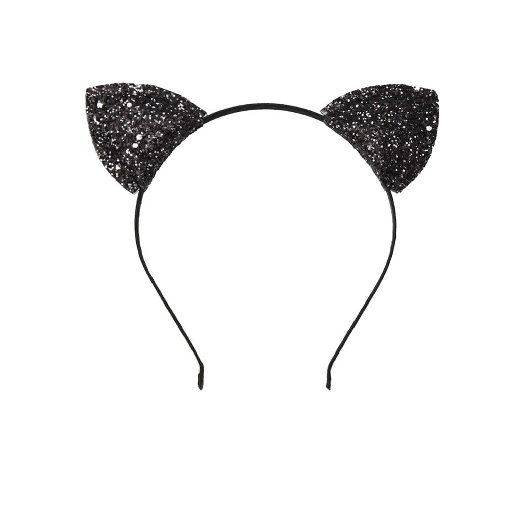 Leopard Sequin Cat Ears Headband,Glitter/Leopard Print Cat Ears, cheetah ears Headbands Party Decoration for Girls and Women,Assorted Colors,One