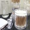 1pc Clear Plastic Cotton Swab Holder Dispenser For Bathroom And Vanity Organization - Keep Your Cotton Swabs Clean