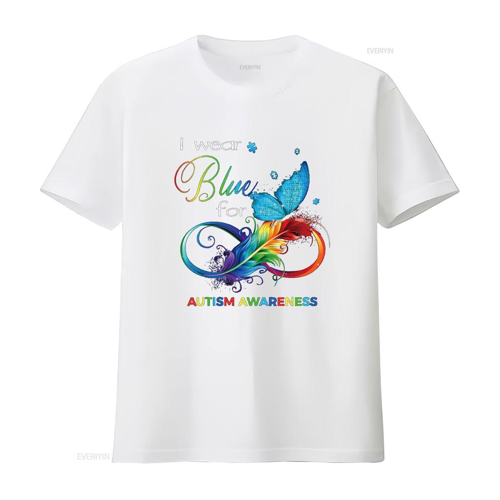 I Wear Blue for Autism Awareness Month Kids T Shirt vintage Washed Top For Everyday Wear designer clothes Versatile Slightly