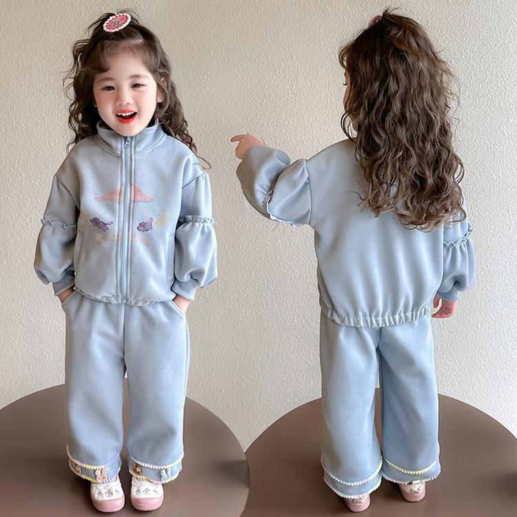 Meng Tang Tang Mädchen Frühlings-Kapuzenpullover-Set: 2026 Neues zweiteiliges Outfit im koreanischen Stil