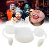 Realistic Retractable Vampire Fangs White Fake Teeth for Halloween Party Cosplay Costume Props 7.5cm