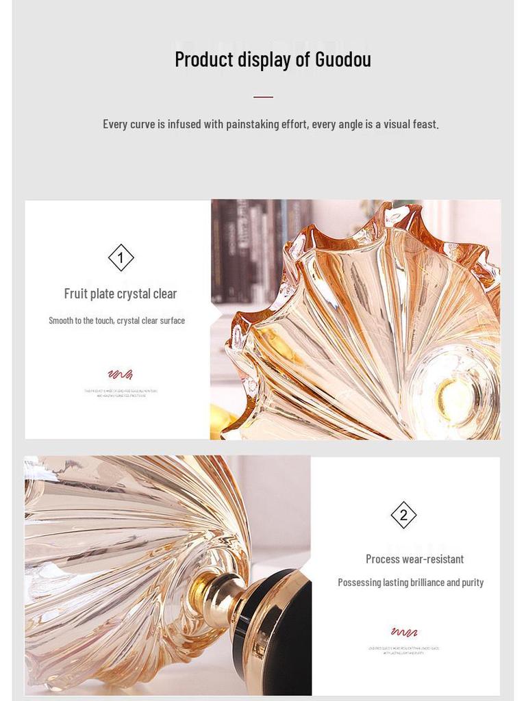 Velká křišťálová skleněná mísa na ovoce a svačinu v evropském stylu pro domácí obývací pokojový konferenční stolek