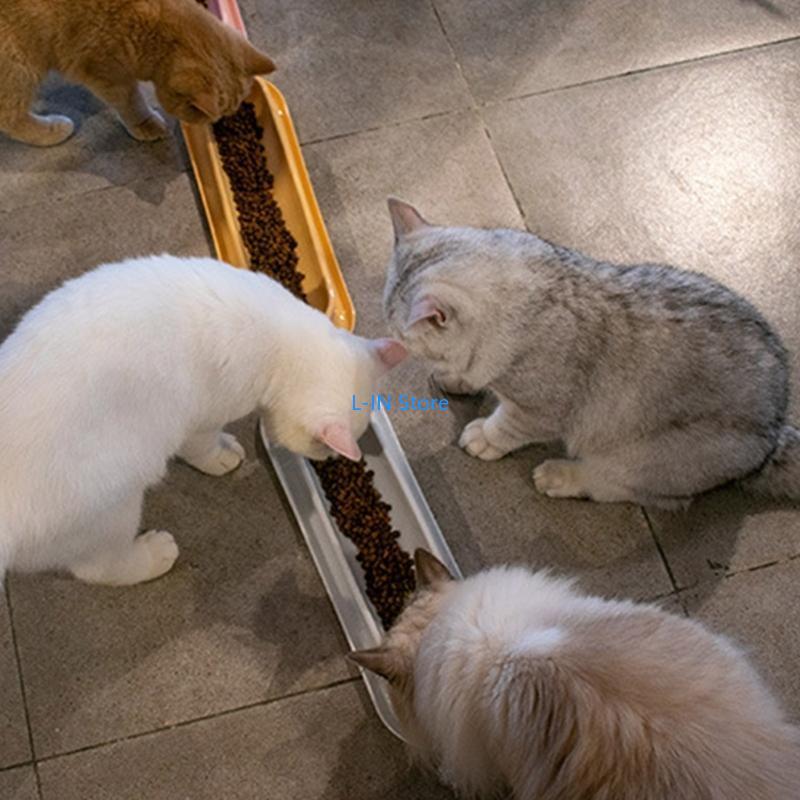 Slanted Bowls Small Dog 15° Tilted Water Feeding Dish 14in Long