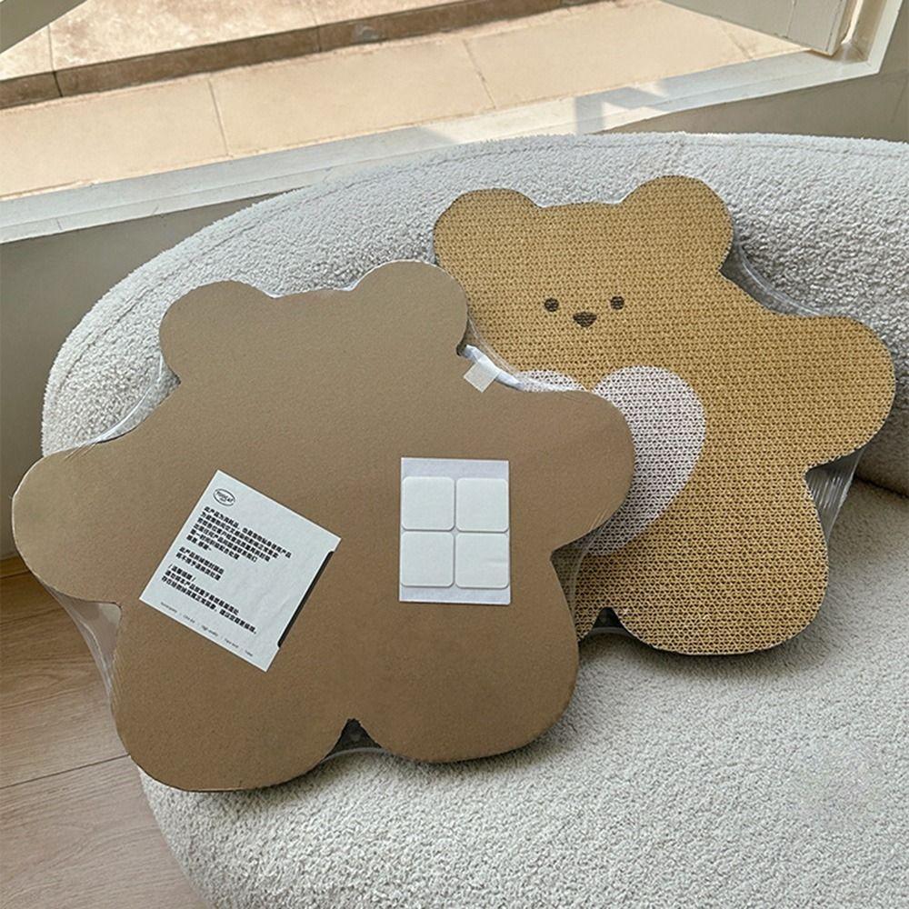 Bear Shape Cat Scratching Board Grip-fast Cat Scratch Wall Mat Relaxing Toys