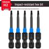 Extended S2 Air Pneumatic Screwdriver Hex Bit Set - Strong Magnetic, Super Hard, Non-slip