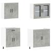 Kalmar Kitchen Cabinet Set, 4-Piece, Concrete Grey