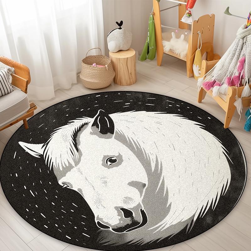 Niedliche Kleine Tiere Runder Teppich Wohnzimmer Heimdekoration Kurzflor Schlafzimmer Weiche Teppiche Kinderruhebereich Rutschfeste Bodenmatten