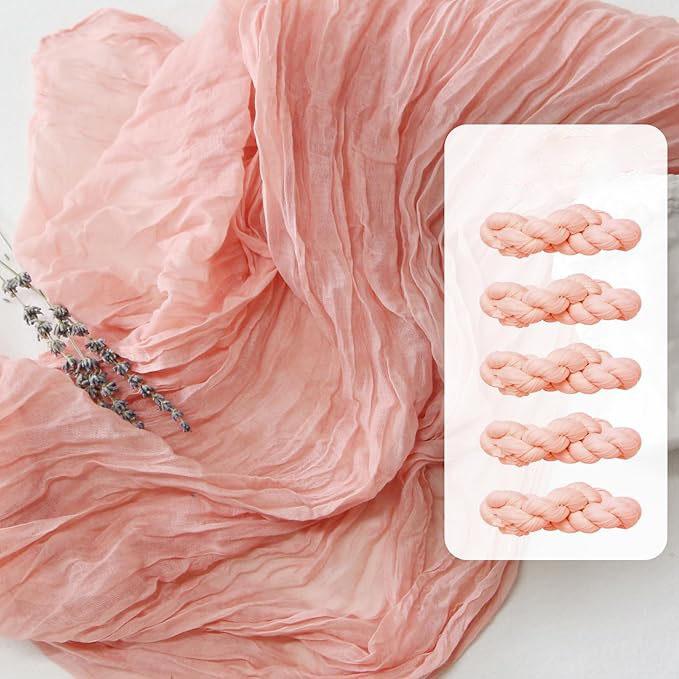 5 Stück Käsetuch Tischläufer, Rustikaler Läufer Gaze Boho Hochzeitsdeko Romantischer Tischläufer für Hochzeits- Geburtstagsfeier Dekoration