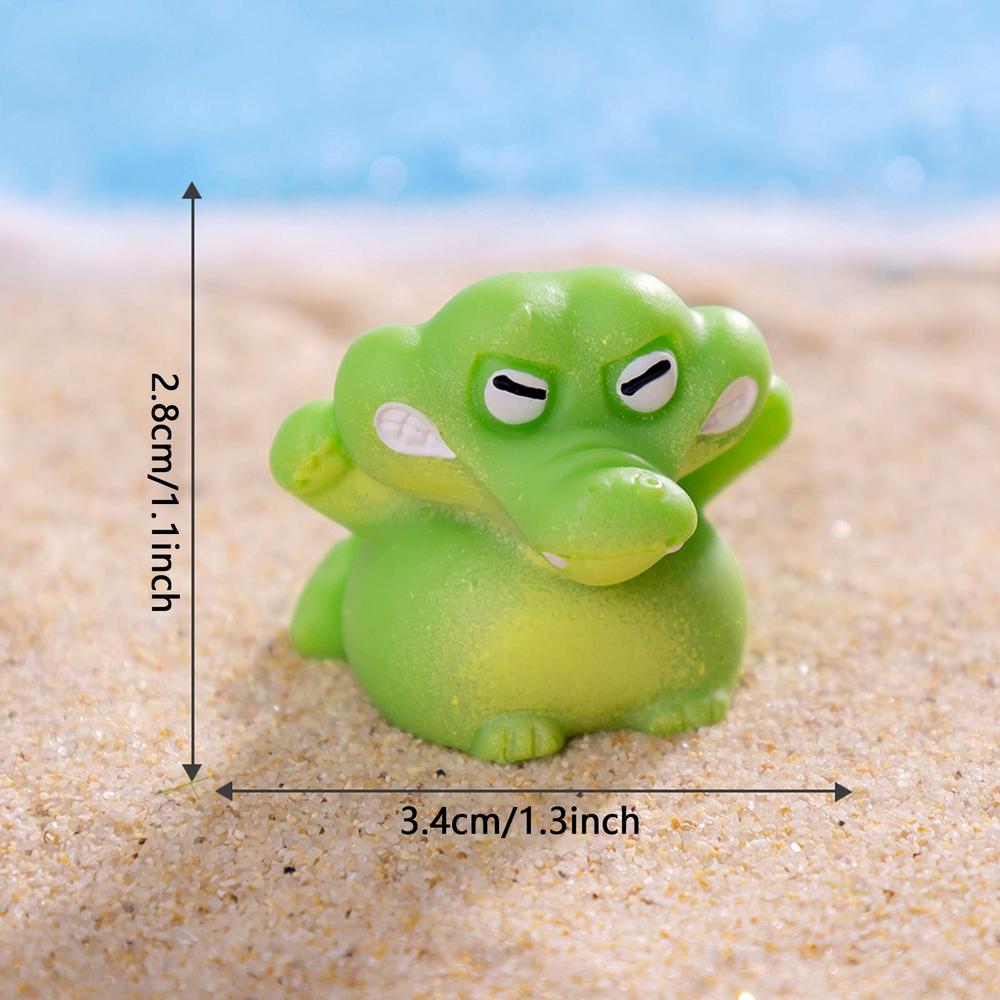 1pc Auto Dashboard Crocodile Figurines Desk Small Animals Figure Decoration Vivid Cartoon Ornaments Car Interior Accessories