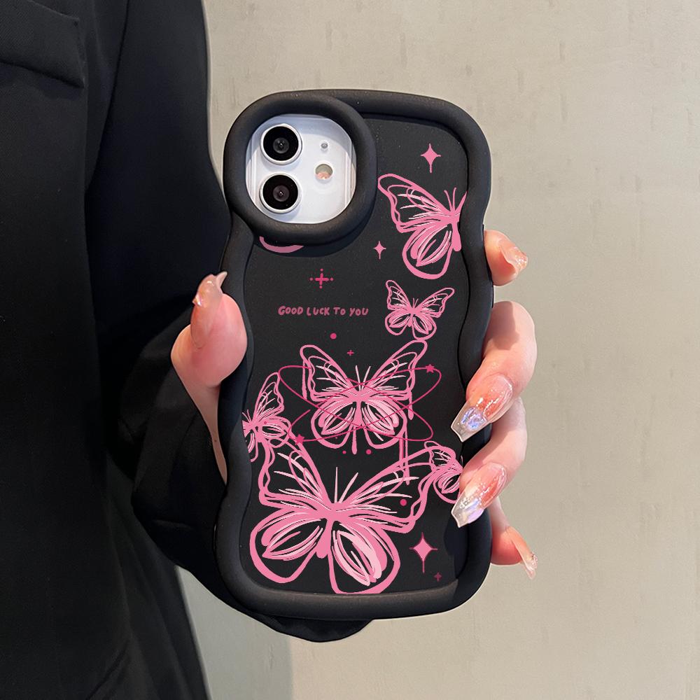 Big Wave Edge Soft Silicone Material Macaron Phone Case Shockproof Protective Rubber Casing for OPPO Reno Realme Infinix Tecno