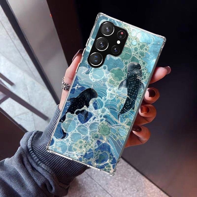 

Ocean Whale Shark Phone Case For Samsung Galaxy S26 S25 Edge S24 S23 Ultra S22 Plus S21 S20 FE Soft TPU Back Cover Funda Galaxy Samsung S24 Plus