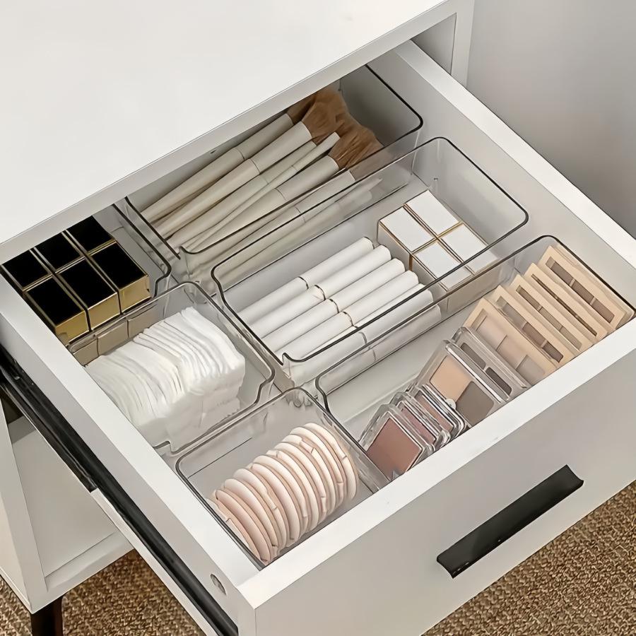 Acrylic Transparent Desk Organizer and Storage Box Set