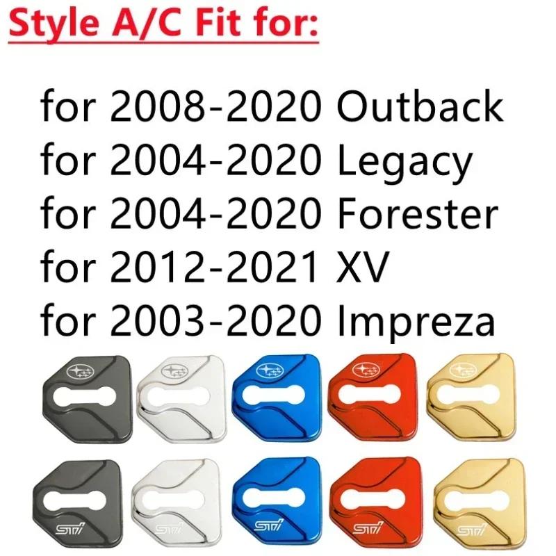 4pcs Car Door Lock Cover Metal Styling Stickers for Subaru STI Impreza Legacy Forester Outback XV BZ Protective Accessories iuyh8
