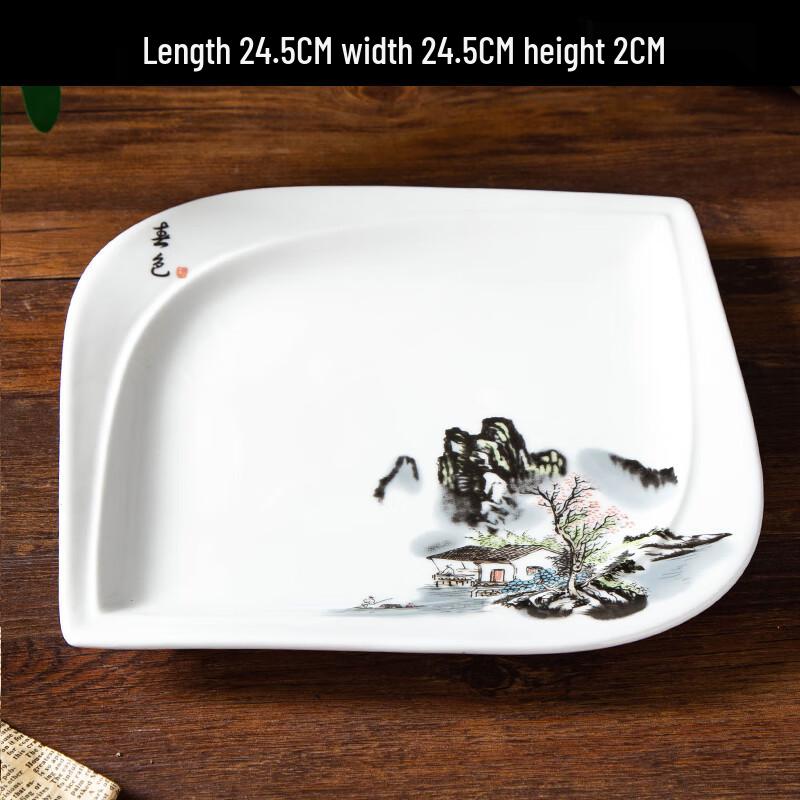 Umělecký nepravidelný keramický jídelní talíř