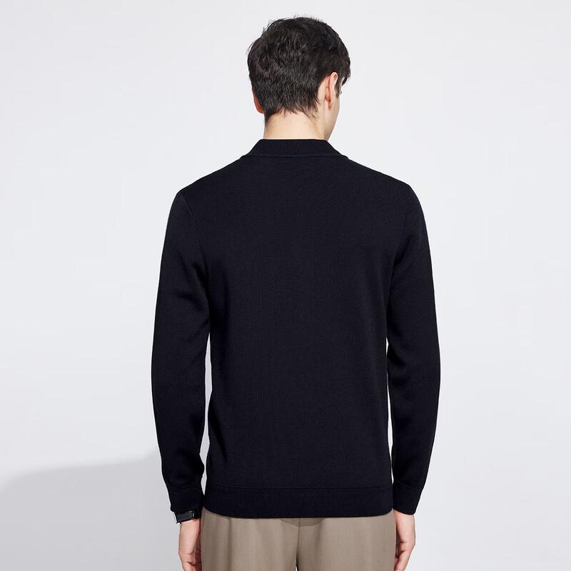 Langdeng Men's Thick Merino Wool Blend Zipper Cardigan Jacket