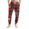 Men's Drawstring Pocket Casual Pants, Checkered Striped Printed Pocket Casual Pants, Home Sleeping Pants