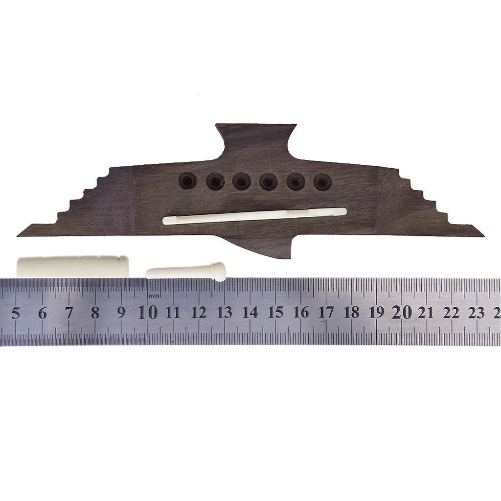 6-saitiger Steg für Akustikgitarre, Piezo-Tonabnehmerstifte, Sattelmuttern-Set