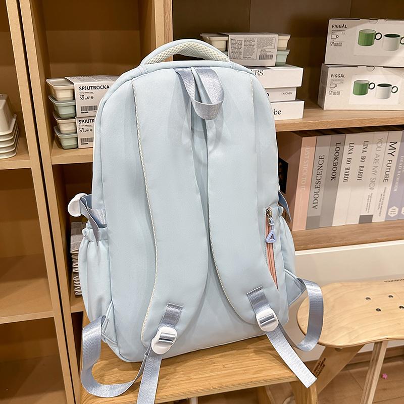 College Style Schoolbag Women's Contrast Color Stitching Large Capacity Backpack