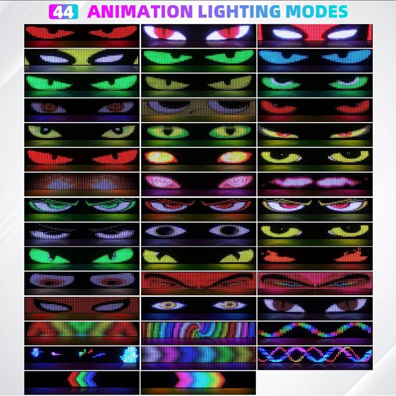 APP Truck Car Devil Eye LED Pixel Panel Light 2M LargeRemote Music Control Custom Text Lighting Scrolling For Board Windshield
