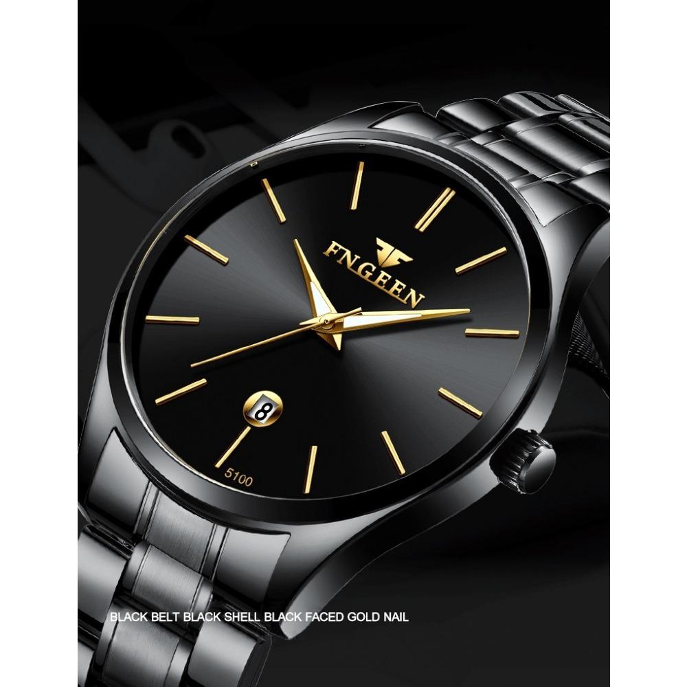 Men's Watch Brand Light Luxury Stainless Steel Calendar Waterproof Men's Business Leisure Fashion Quartz Watch
