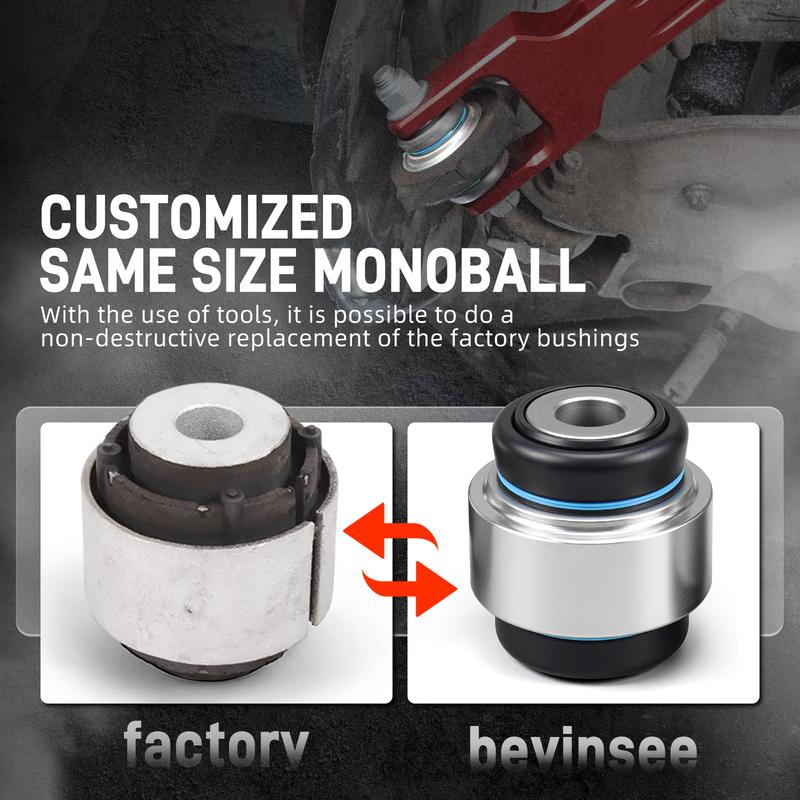 BEVINSEE Rear Trailing Arm Bearing Set for BMW E90 E92 E91 E93 E82 E87 E88 E81 X1 E84, Replace for 33326763092, 33 32 6 763 092