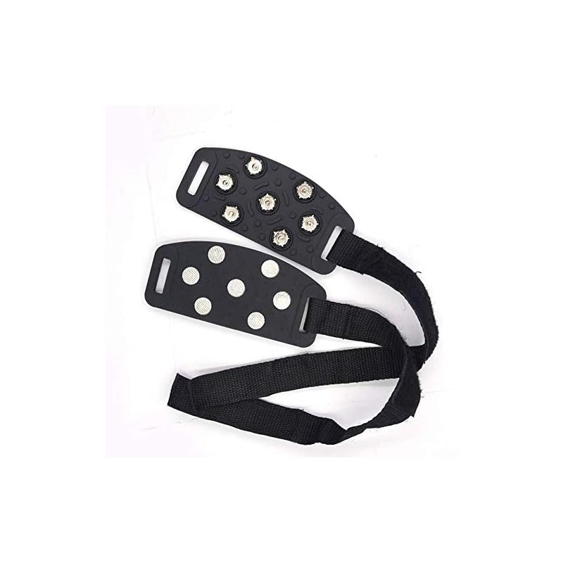 Schneeschuh-Steigeisen mit abnehmbaren Spikes, Anti-Rutsch, 7-Spike-Design, Verbessert, Leichtgewicht, Anti-Rutsch, Einfach zu montieren, Schnellverschluss, Geeignet für Schnee,