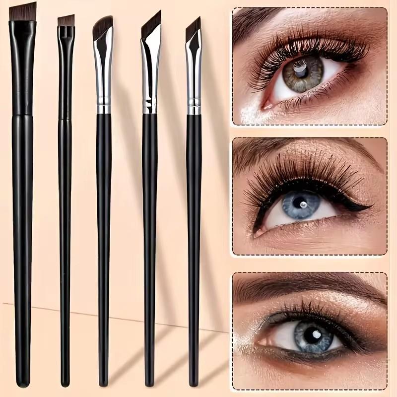 Makeup Brushes Set With Tilted Fine Blade Lower Eyelid To Flat Head Oblique Angle Eyebrow Horizontal Silkworm eyeliner Brush