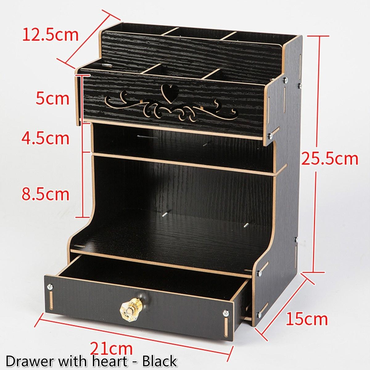 

Органайзер с ящиками для хранения канцелярских принадлежностей. Цвета и дизайны в ассортименте Drawer with heart чёрный