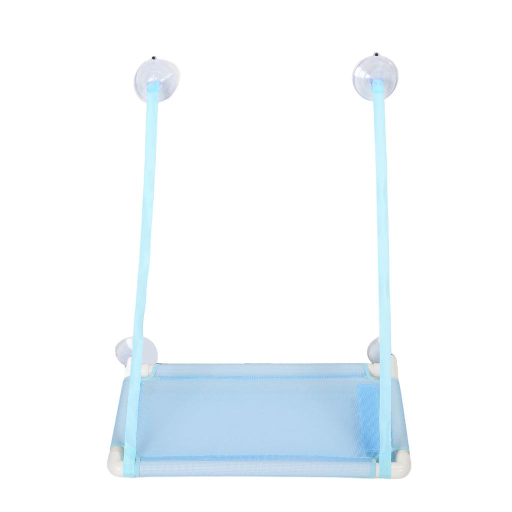 Cat Window Hammock with Suction Cups Space Saving Washable Window Mounted Cat Seat Bed for All Around Sunbath Blue