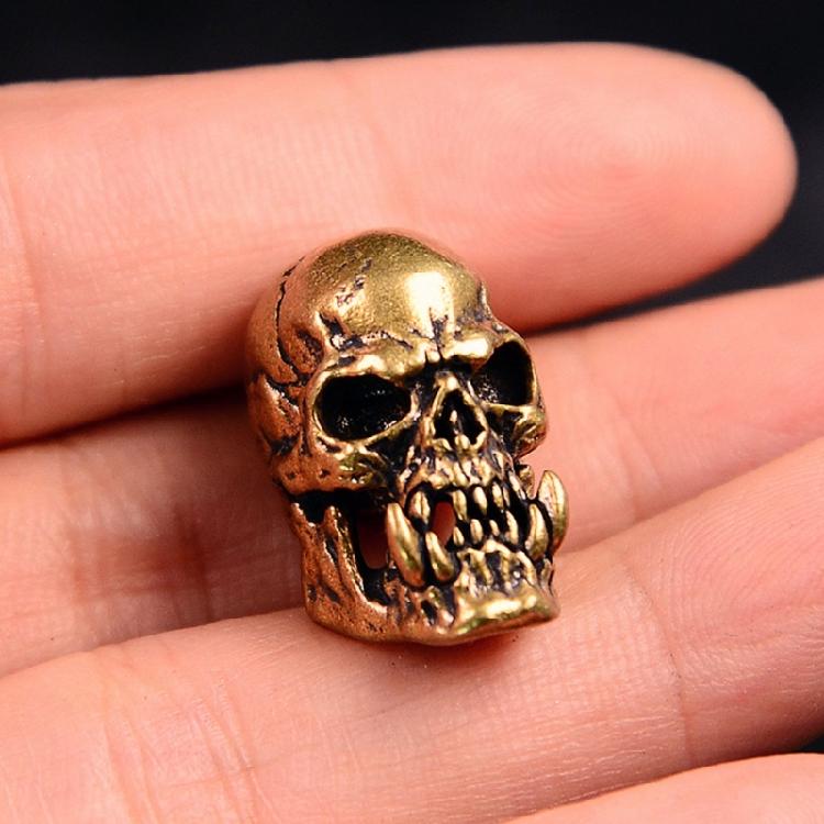 Unique Fang Skull Charm Copper Alloy Gothic Jewelry For Paracord Bracelet Keychain And Men's Fashion Accessories