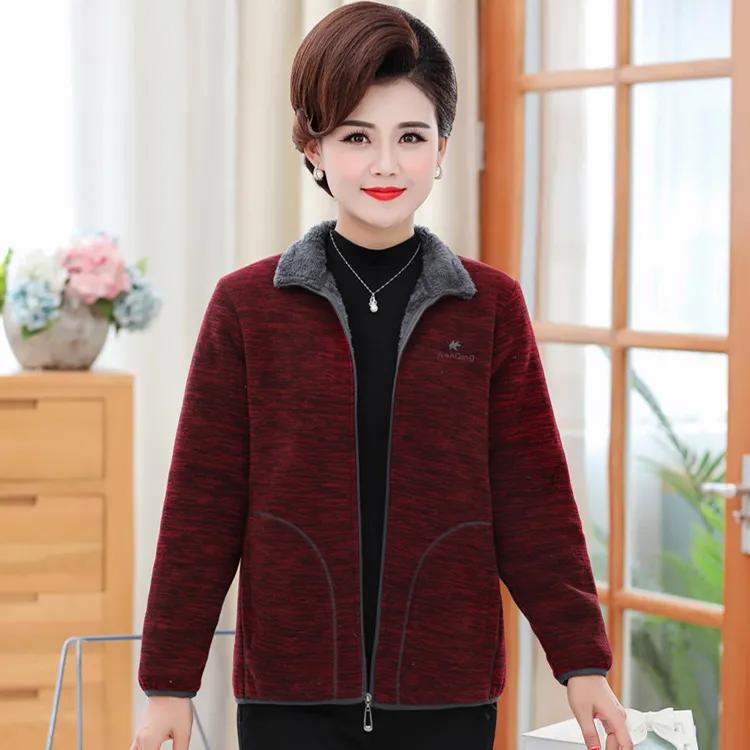 Women Stand-collar Polar Fleece Jacket Thick Velvet Casual Plus Size Warm Outwear Tops Female Zipper Sweatshirts