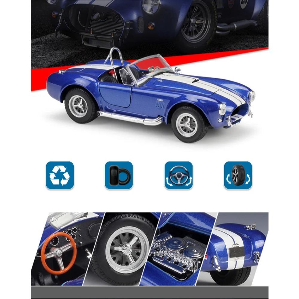 Welly 1/24 Ford 1965 Shelby Cobra 427 S/C Alloy Sports Car Model Diecast Metal Classic Racing Car Vehicles Model Simulation Kids Gift