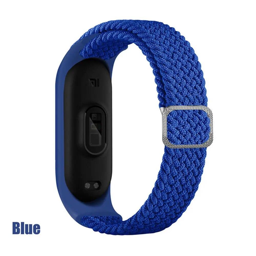 

Тканый нейлоновый ремешок для Mi Band 8 7 6 Эластичный регулируемый нейлоновый браслет для Xiaomi Mi Band 4 3 5 6 7 Mi band 3 4