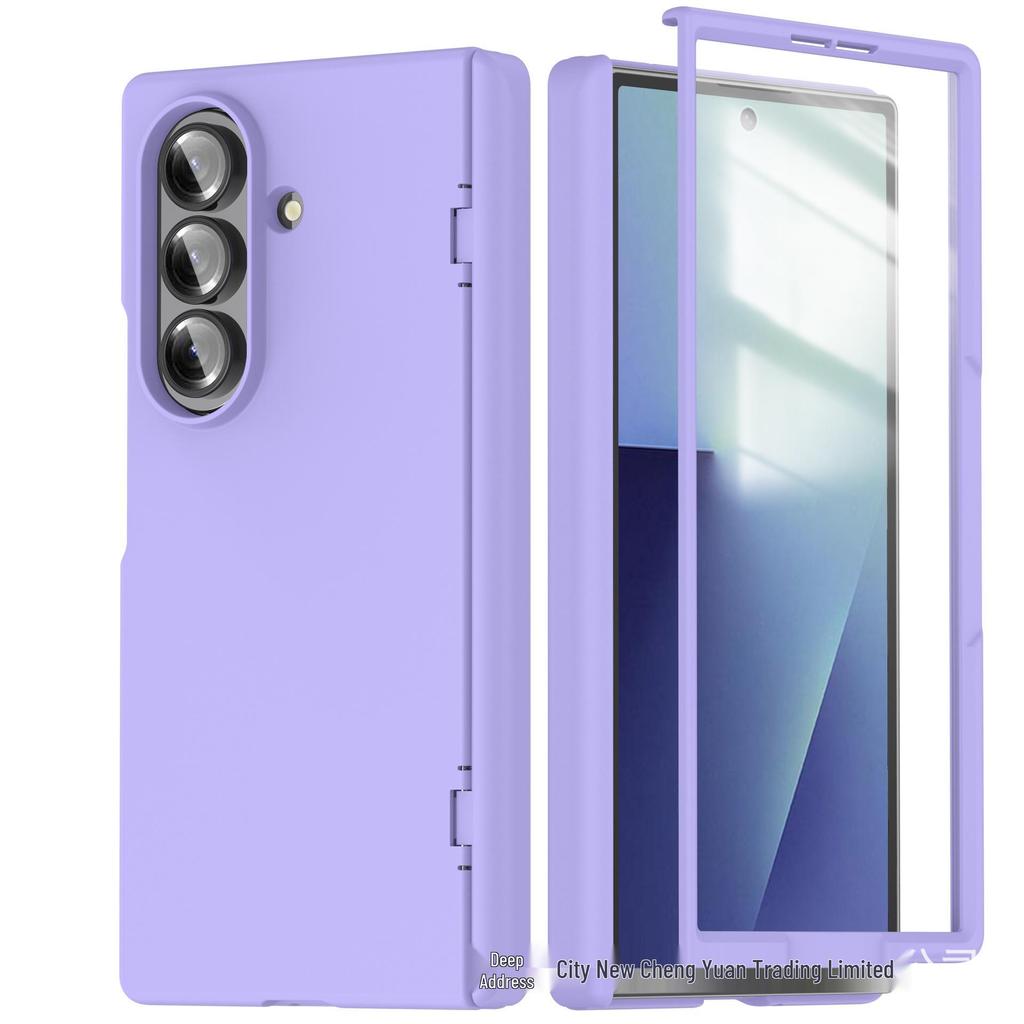Funda plegable de eje medio para Samsung Z Fold7: Vidrio Templado Transparente, Protección Completa de la Bisagra