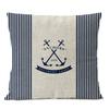 Home Decorative Navigation Blue Compass Anchor Pillow Cover Nautical Shell Fish Linen Pillow Case Mediterranean Cushion Cover