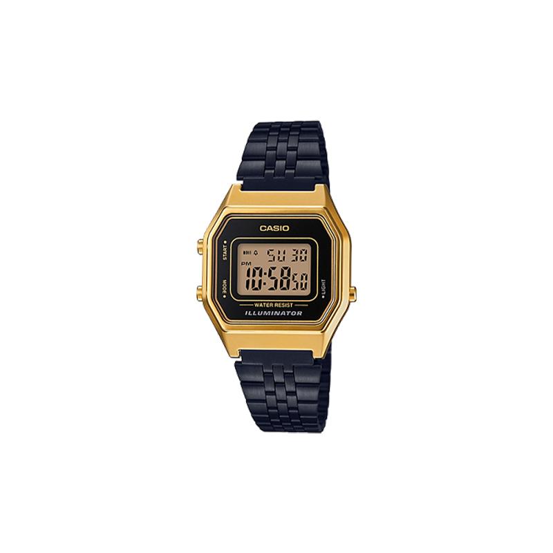 

Casio YOUTH series-metal small square classic retro casual fashion electronic watch quartz movement stainless steel strap Japanese and LA680WEGB-1A чорний