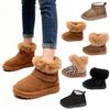 Winter Black Suede Fur Snow Boots for Kids & Women - Warm, Thick Sole Casual Outdoor Wear