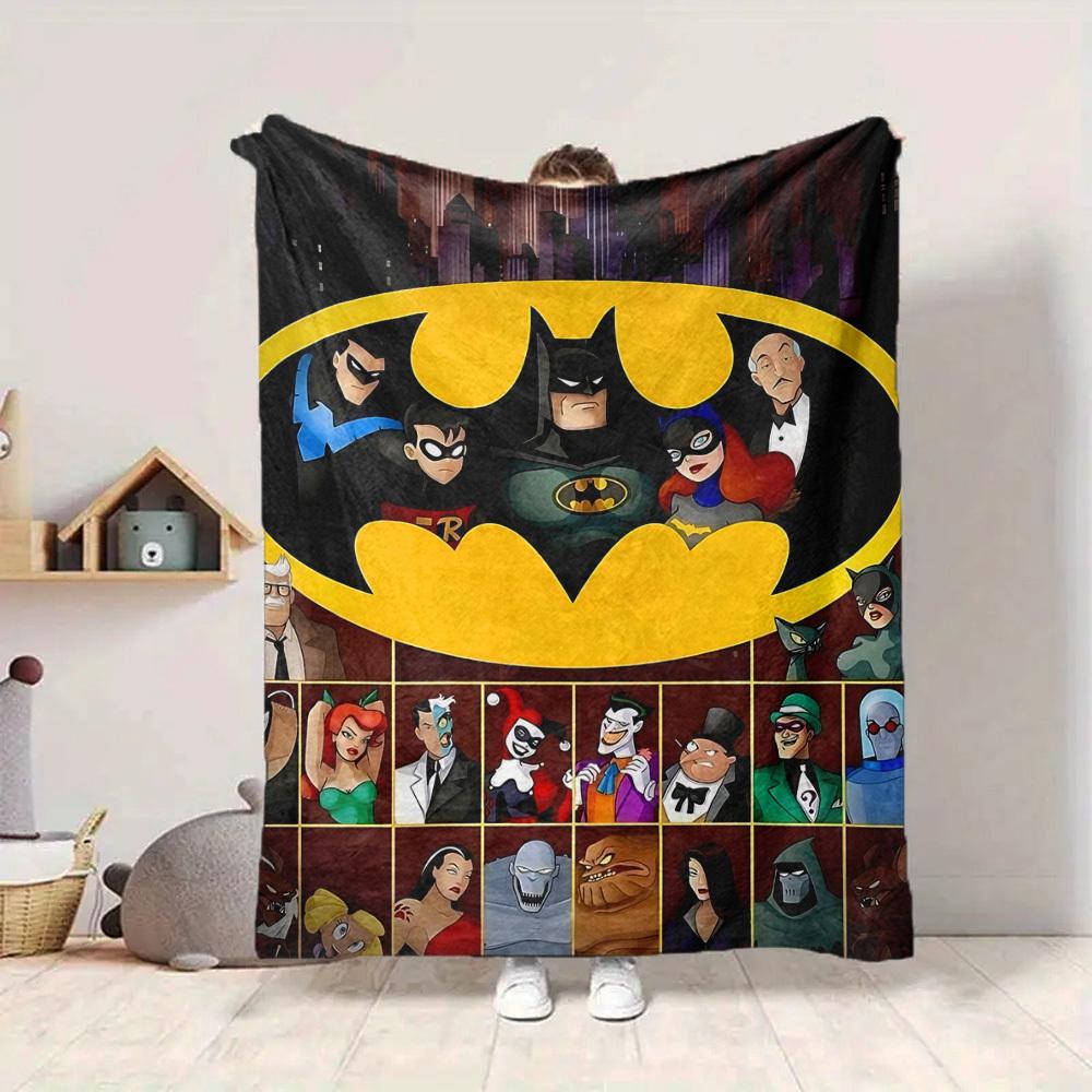 1pc Batman Flannel Throw Blanket - Lightweight Soft Warm All-Season Blanket for Sofa, Bed, Travel, Camping  L1029195