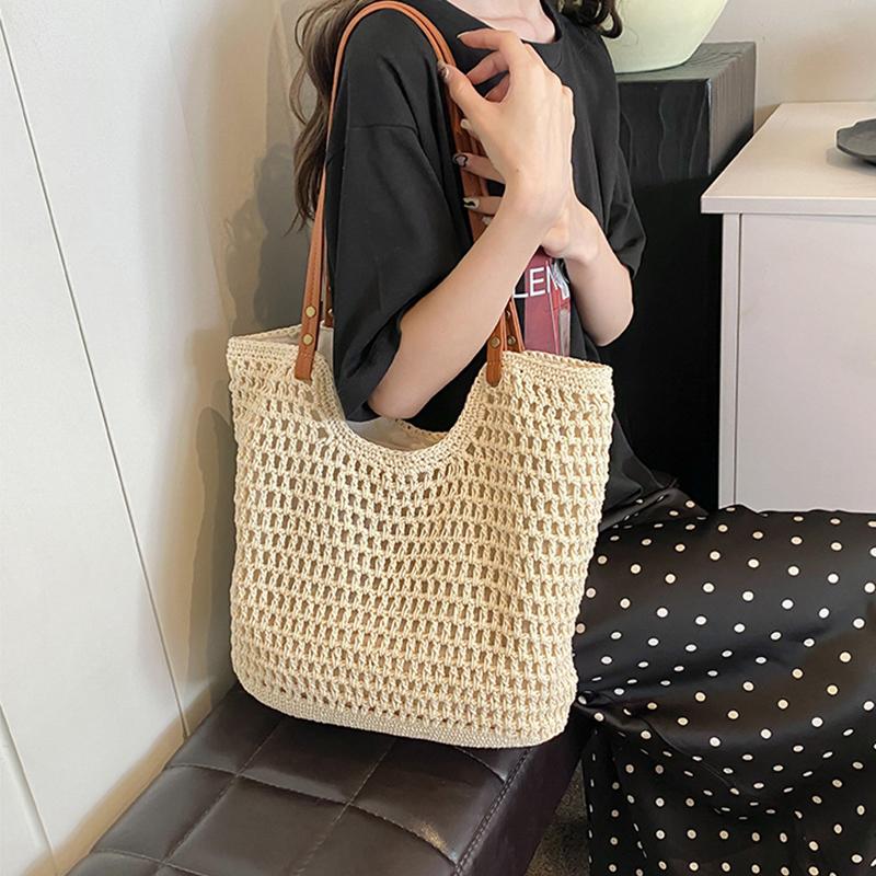 Beach Seaside Vacation Bag Women's Large Capacity Shoulder Bag New Versatile Fashion Shopper Handbag