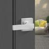 Front Door Handle, Square Entry Handle Set with Lever, No Lock, Adjustable Hole Space, Zinc Alloy Die-Casting, Reversible for Right and Left Handed