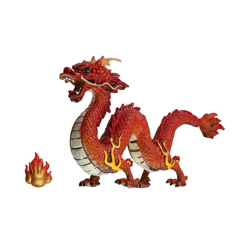 

AEE4-Dragon Statue Chinese Dragon Statue 2026 New Year Of The Dragon Gift Animals Figure Chinese Lucky Zodiac Sculpture красный