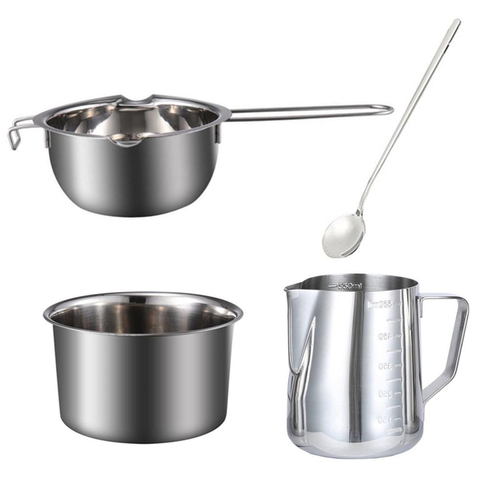 1 Set Candle Making Kit Pouring Pot Wicks Sticker DIY Candle Fixator Craft Tools Diy Handmade Wax Candles with for Wedding Party
